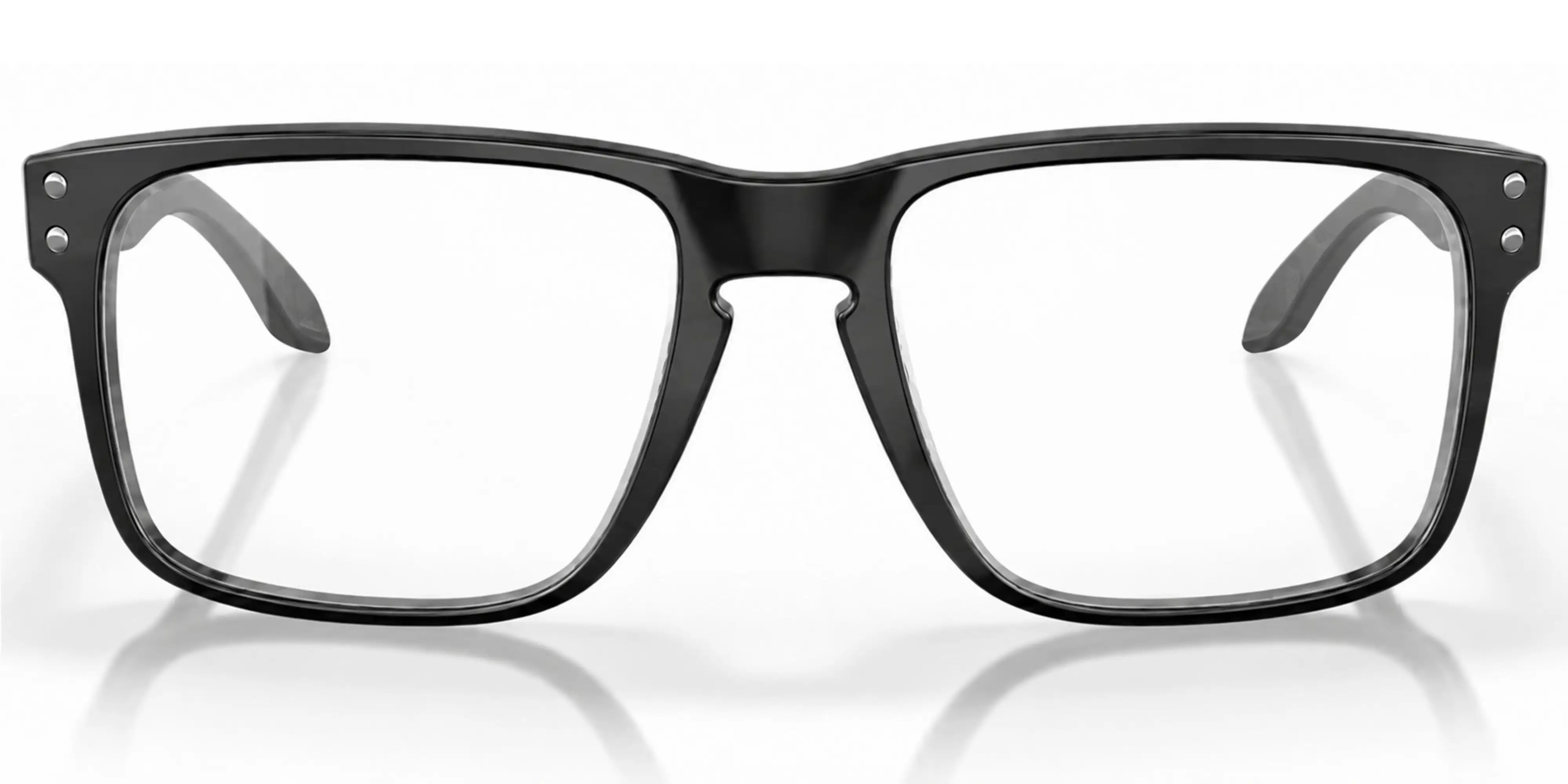 Black eyeglasses on a white background