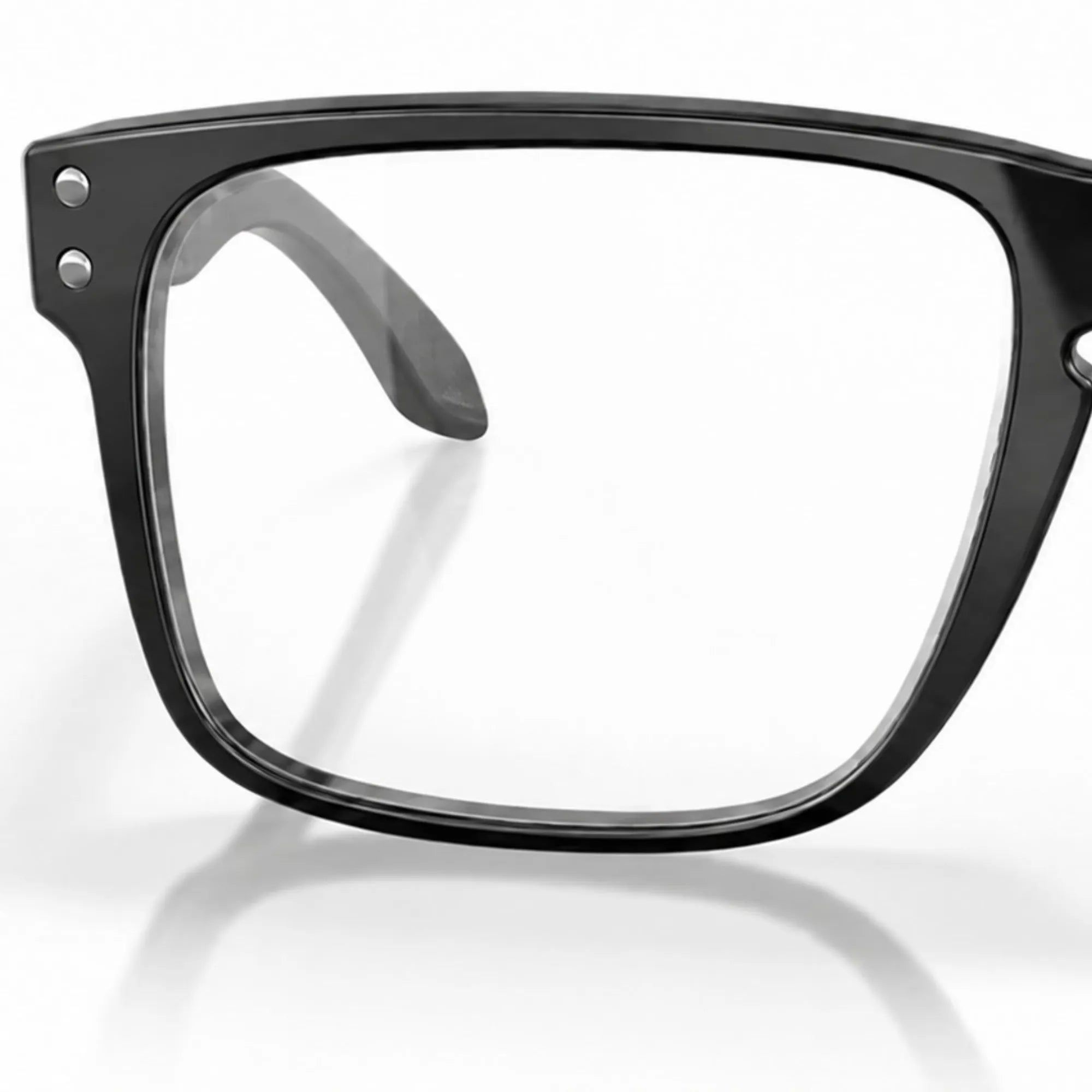 Black eyeglasses on a white background